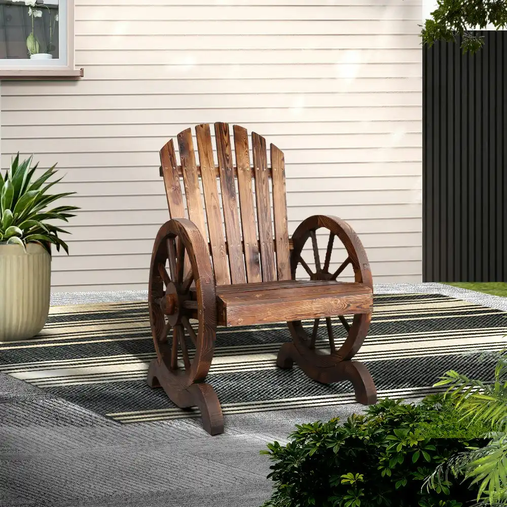 Gardeon Wooden Wagon Chair Outdoor Chairs Garden Indoor Lounge Patio Lounge Furniture Gardeon