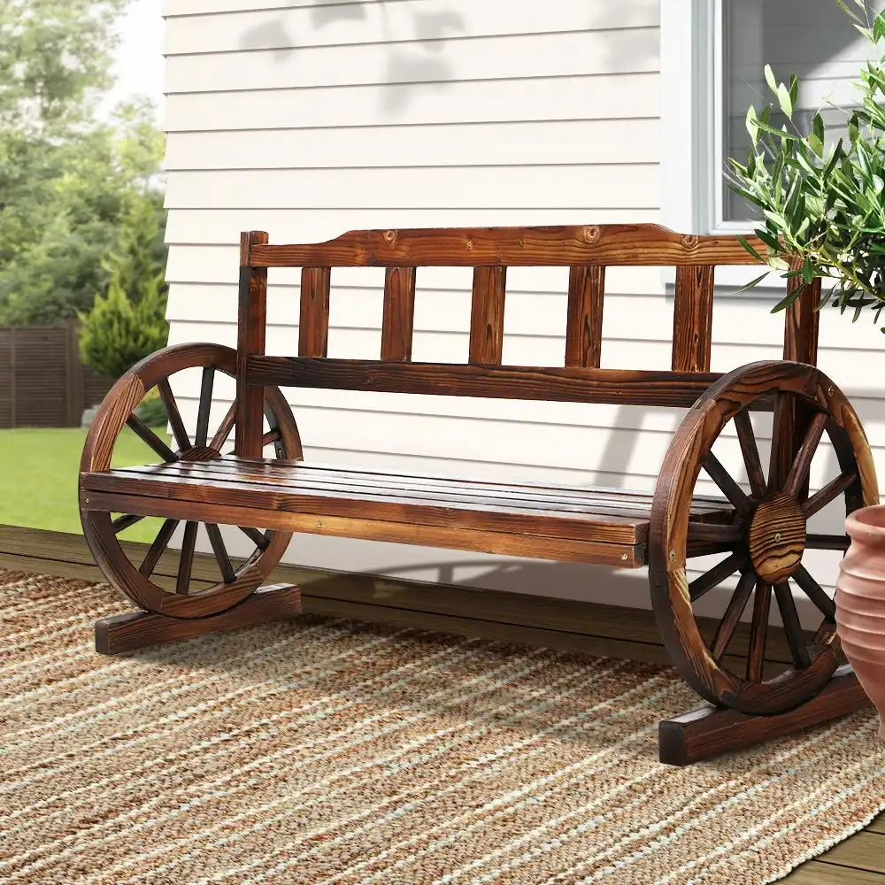 Gardeon Outdoor Garden Bench Wooden 3 Seater Wagon Chair Lounge Patio Furniture