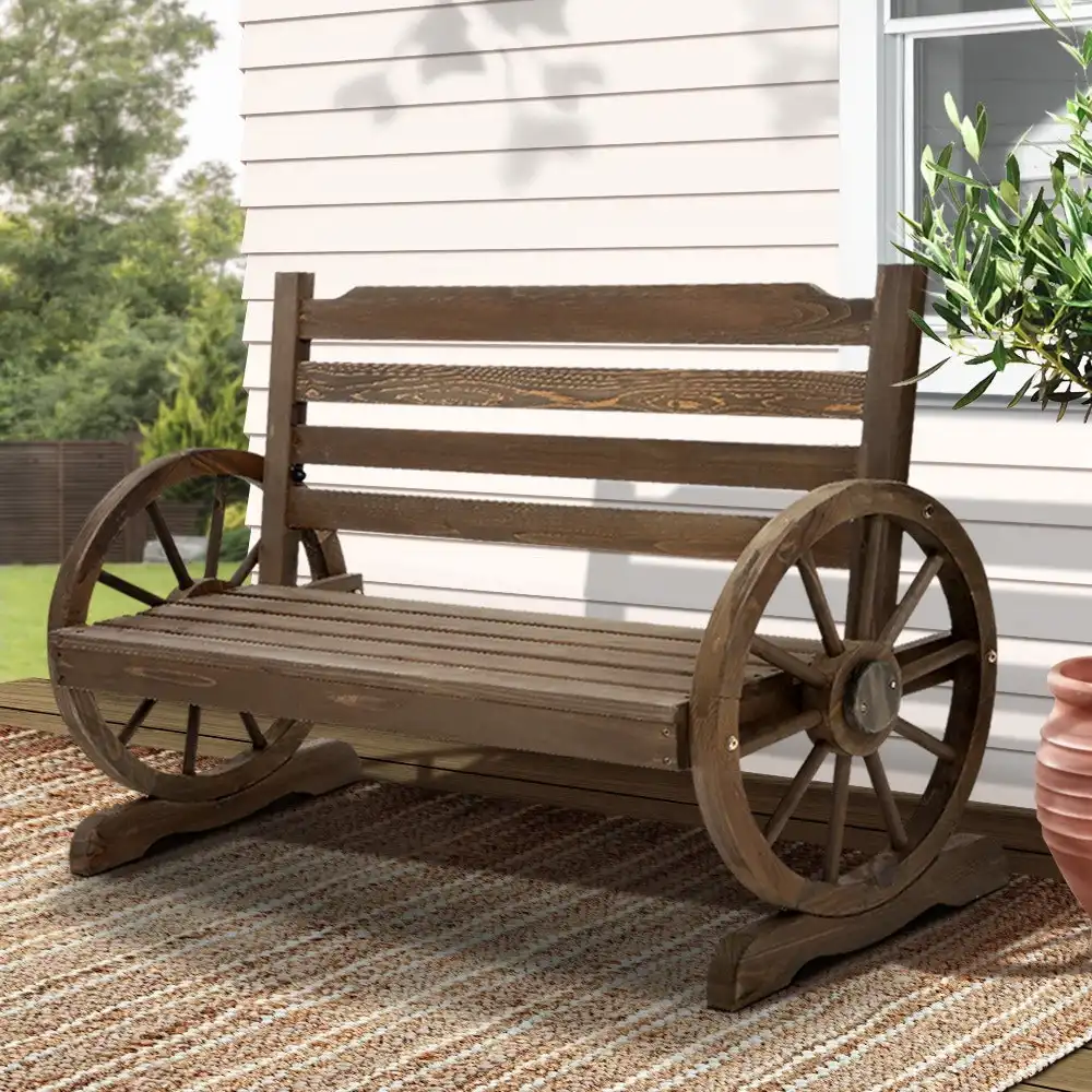 Garden Bench Seat Wooden Wagon Chair Outdoor Chairs Garden Backyard Lounge Patio Furniture Park Gardeon