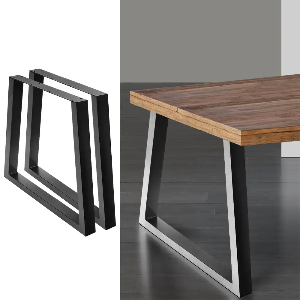 Artiss Table Legs Metal Legs Coffee Dining Table Legs Set Of 2 Trapezoid 65X90CM