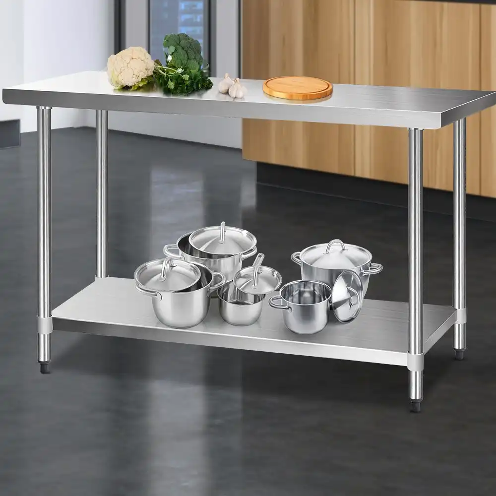 Cefito 1524x610mm Stainless Steel Kitchen bench 304 Food Grade Work Bench Food Prep Table
