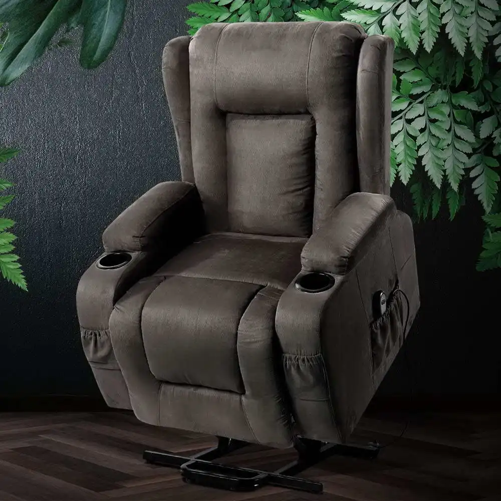 Artiss Massage Chair Recliner Lounge Electric Velvet