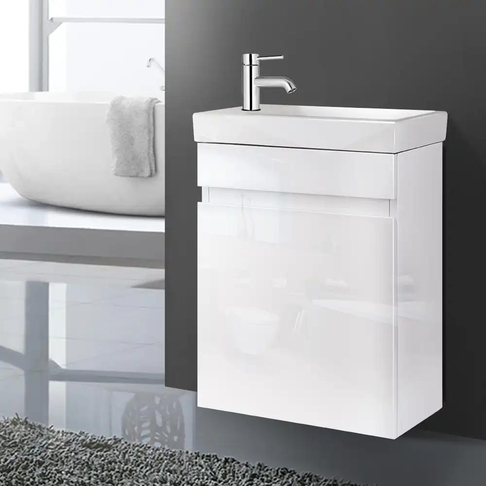 Cefito 400mm Vanity Unit Bathroom Cabinet Ceramic Basin Sink Wall Mounted Storage