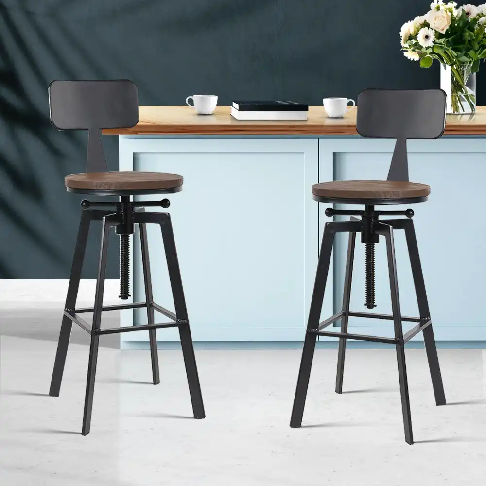 Artiss Bar Stools Kitchen Stool Chairs Industrial Vintage x2