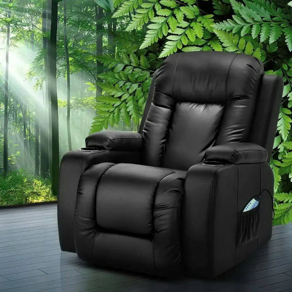 Artiss Massage Chair Electric Recliner Armchair Lounge Black