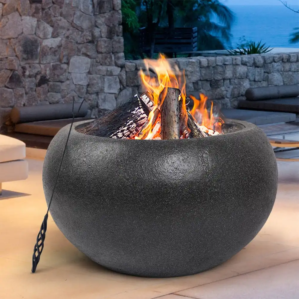 Grillz Fire Pit Outdoor Charcoal Fireplace