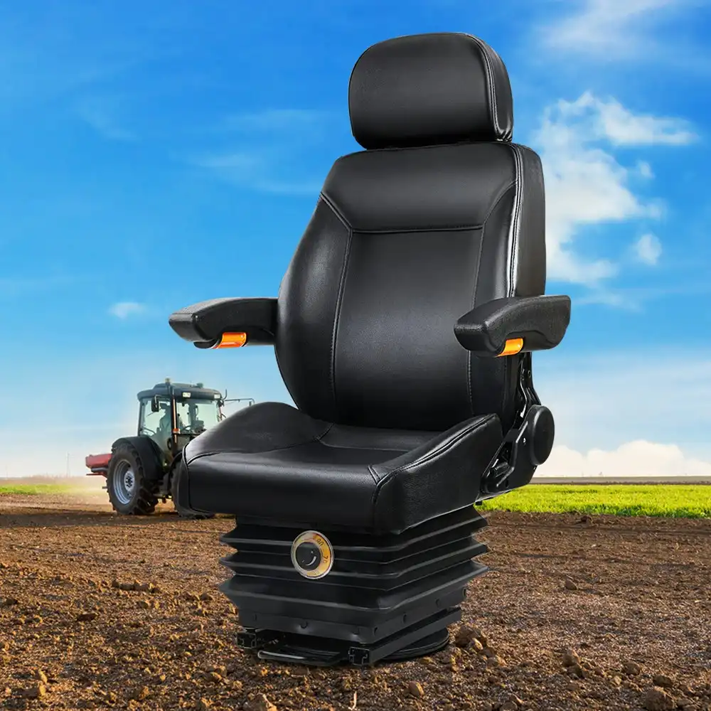 Giantz Tractor Seat Universal Suspension Adjustable Armrest Headrest Forklift Excavator