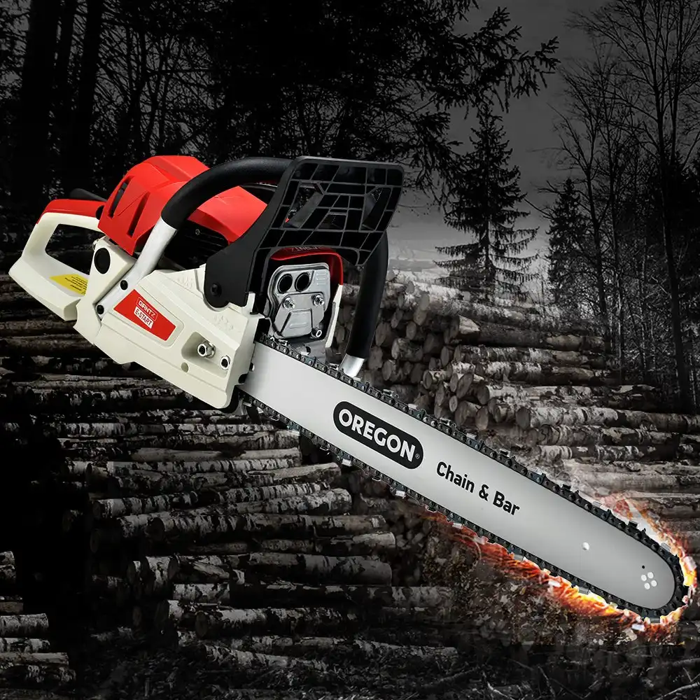 Giantz 52cc Petrol Chainsaw Commercial 20" Oregon Bar E-Start Top Handle Chain Saw
