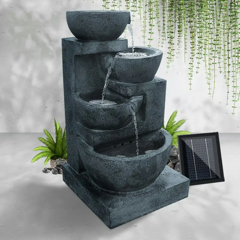 Gardeon Outdoor Water Fountain Features Cascading LED Light 4 Tiered