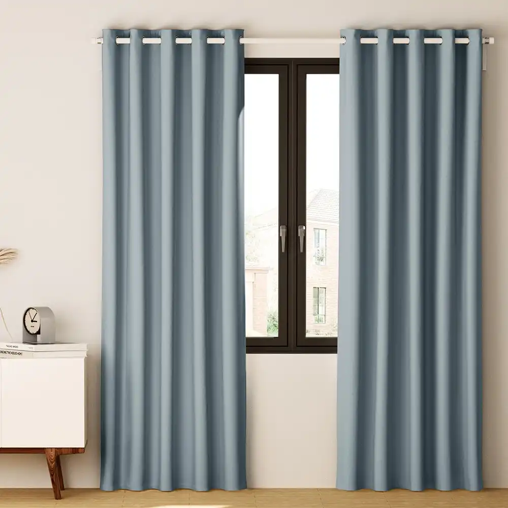 Artiss 2X Blockout Curtain Eyelet 140x230cm - Grey