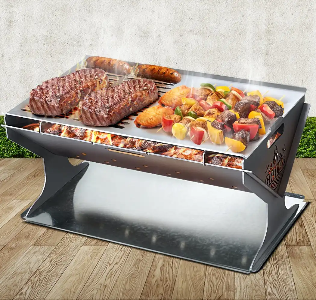 Grillz Portable Fire Pit BBQ Outdoor Charcoal Heater