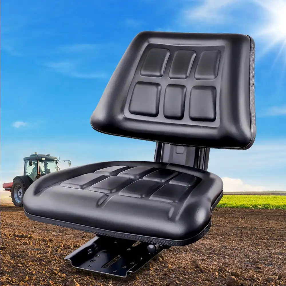 Giantz Tractor Seat New Universal Backrest Excavator Truck Suspension Spring PU Leather
