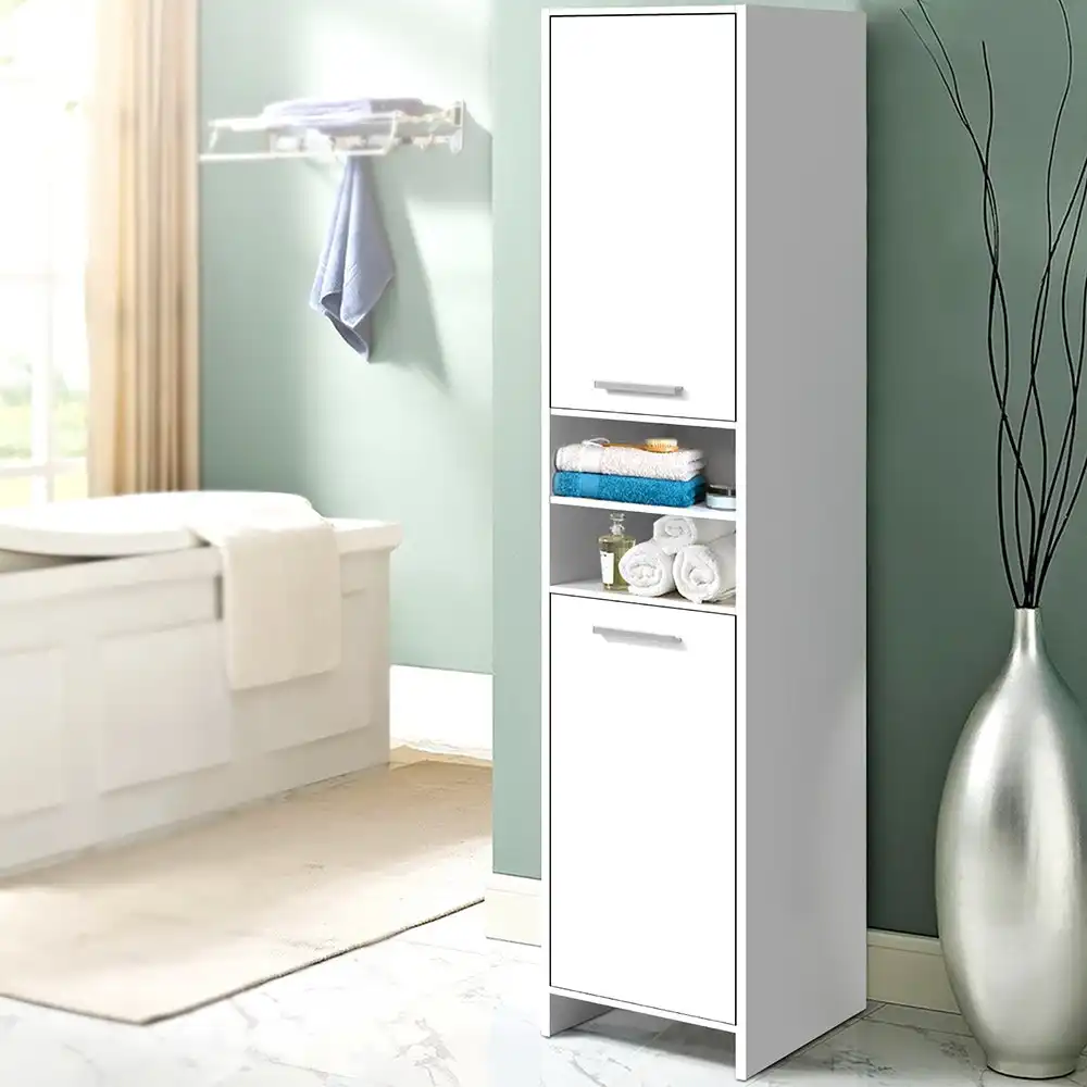 Artiss Bathroom Storage Cabinet Shelf 185CM Toilet Furniture Organiser Laundry Cupboard Space Saver White