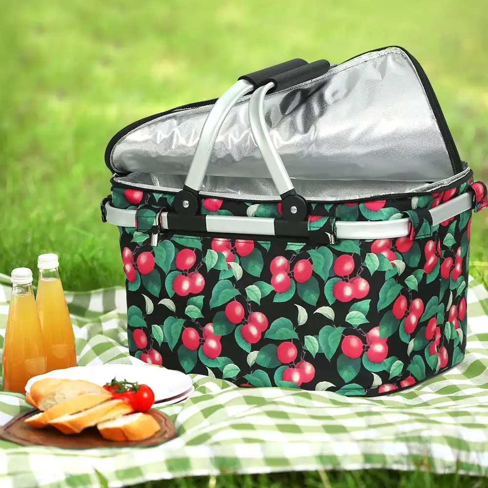 Alfresco Folding Picnic Bag Basket Cooler Camping Insulated