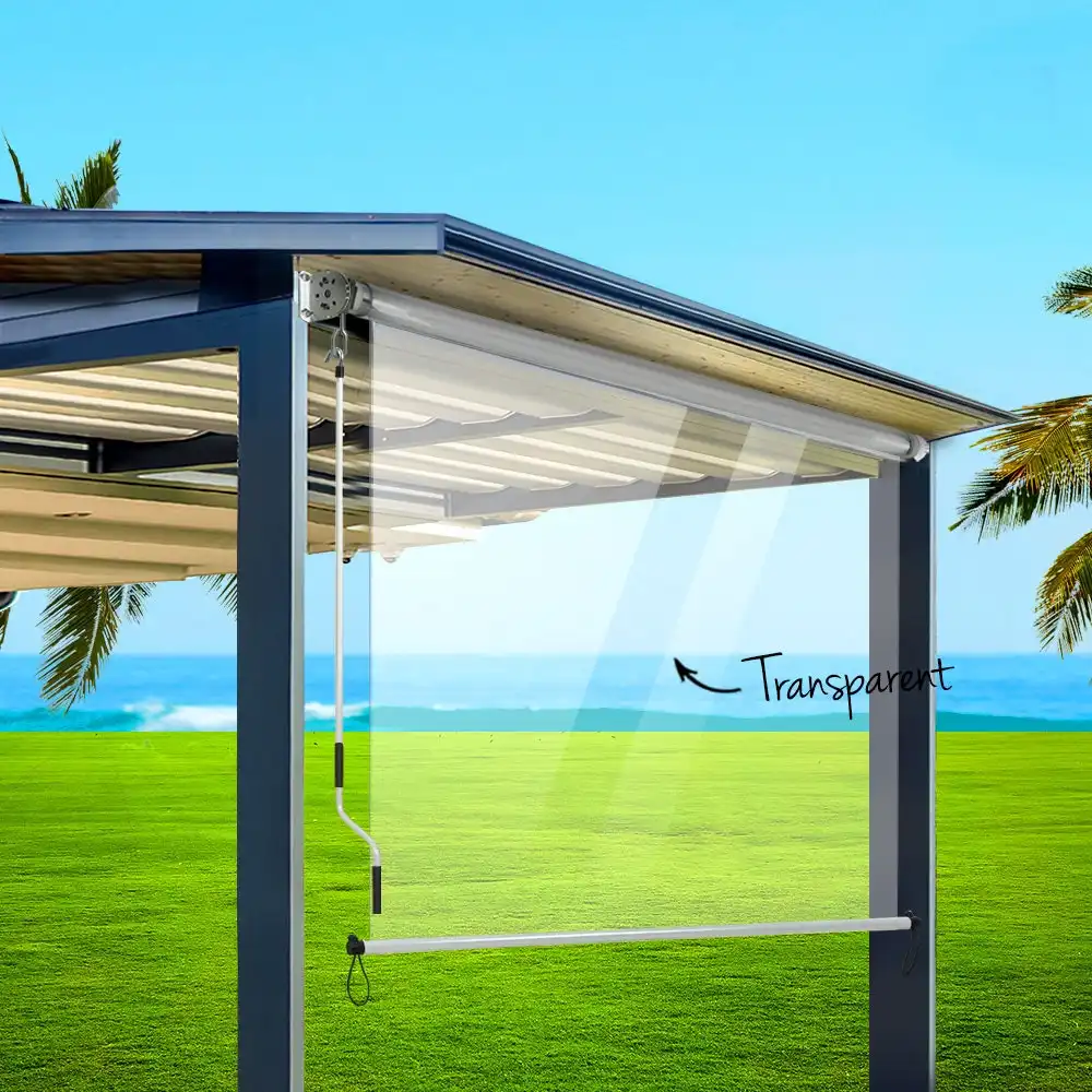 Instahut Outdoor Blind Roll Down Awning Canopy Shade Window 1.4X2.4M