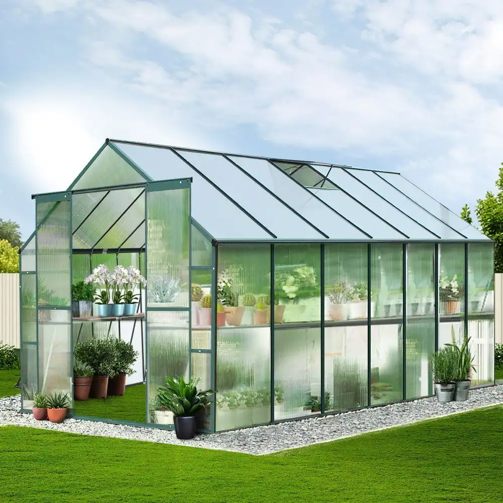 Greenfingers Aluminium Greenhouse Green House Garden Polycarbonate 4.43X2.44M