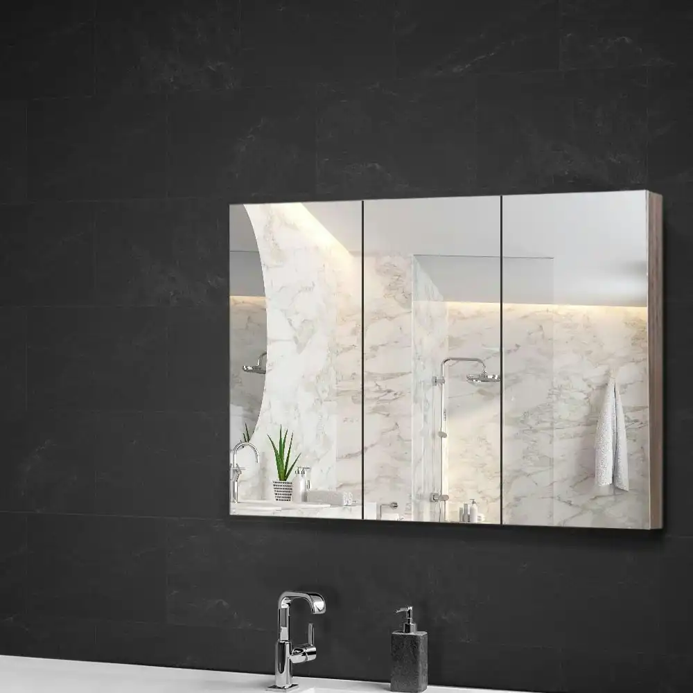 Cefito Bathroom Mirror Cabinet 900mm x720mm - Nature