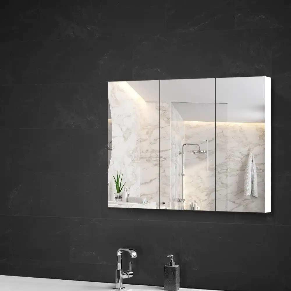 Cefito Bathroom Mirror Cabinet Vanity Shaving Storage 900mm x720mm - White