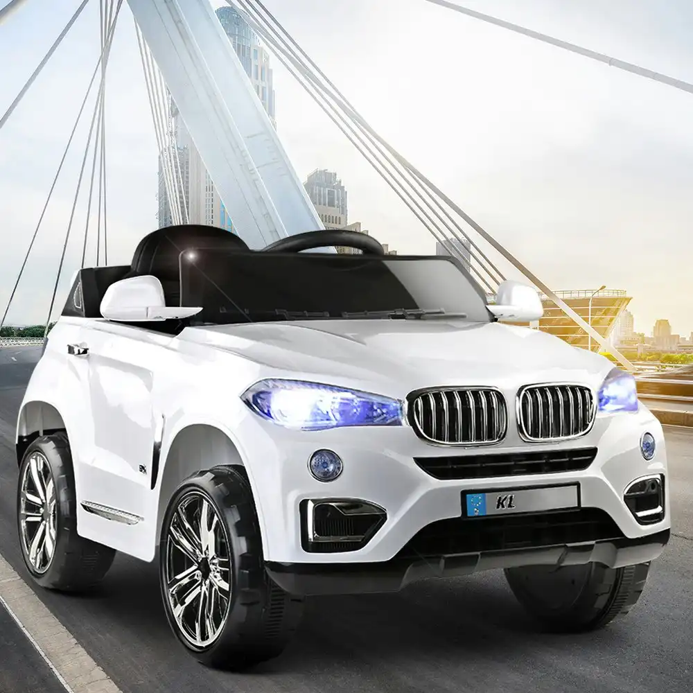 Rigo Kids Electric Ride On Car SUV BMW-Inspired X5 Toy Cars Remote 6V White