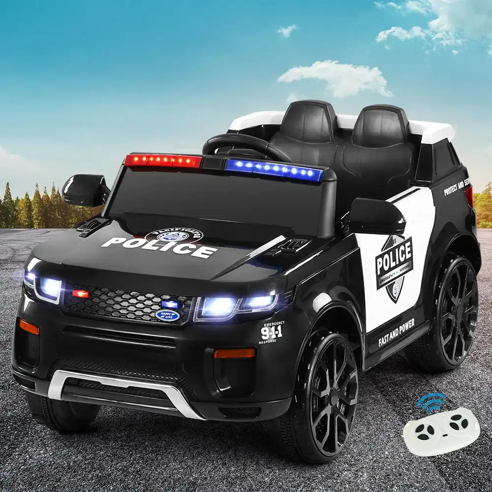 Rigo Ride On Car Kids Electric Patrol Police Toy Cars12V Black