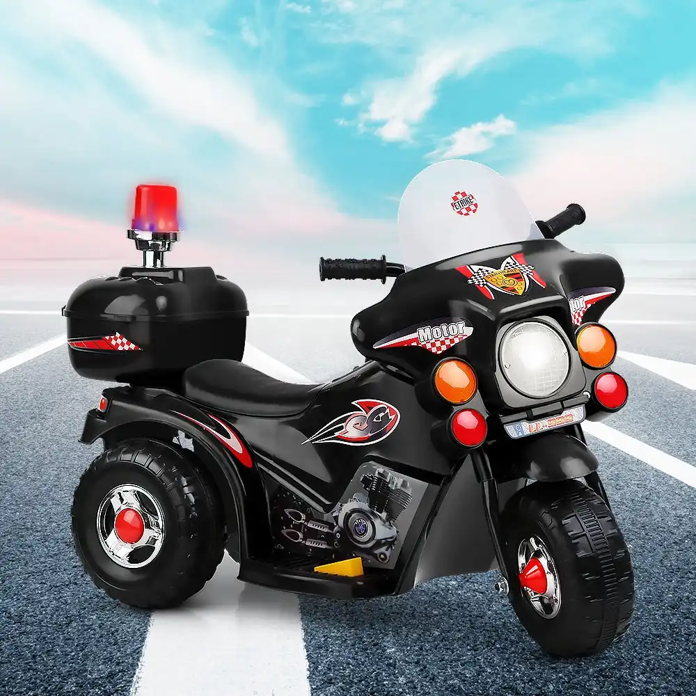 Rigo Ride On Car Police Motorbike Motorcycle - Black
