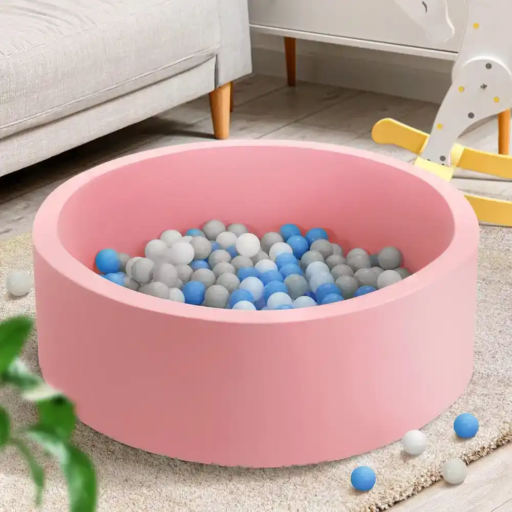 Keezi Ocean Foam Ball Pit with Balls 90x30cm Pink