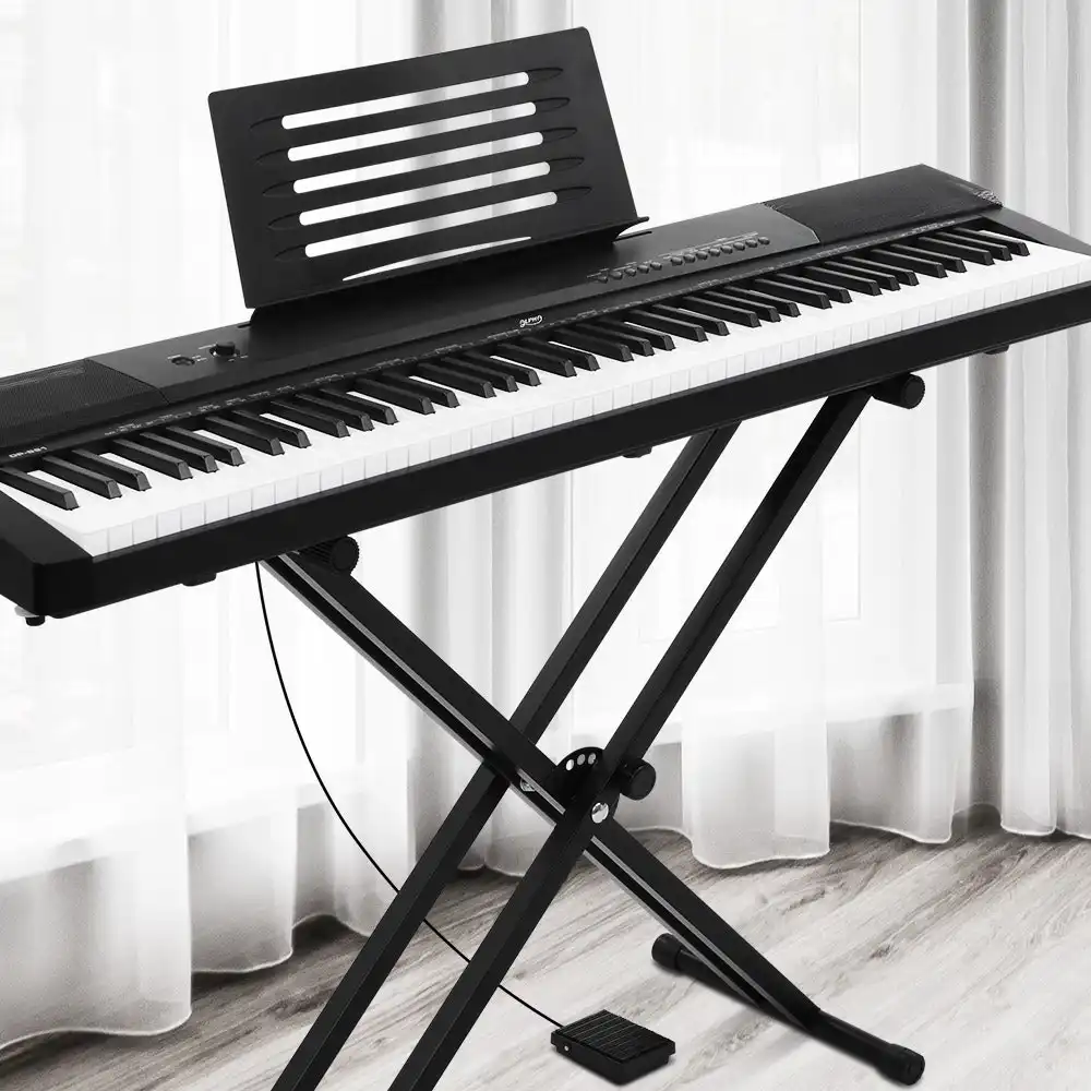 Alpha 88 Keys Electronic Piano Keyboard Electric Holder Music Stand Touch Sensitive w/ Sustain pedal