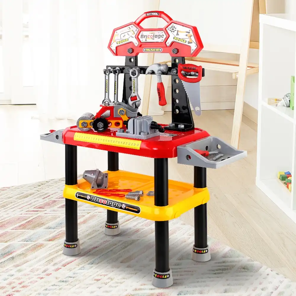 Keezi Kids Pretend Play Tool Set Work Bench Station Hammer Kit Children Toys Playset 97pcs