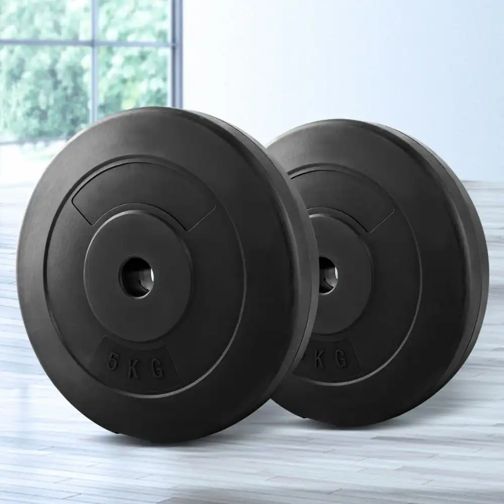 Everfit Weight Plates Standard 2X 5kg Barbell Plate Weight Lifting
