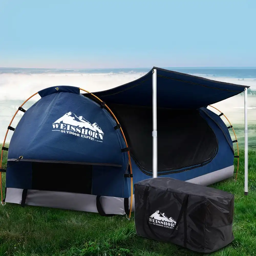 Weisshorn Swag Double Swag Camping Swags Tent Dark Blue with 7CM Mattress