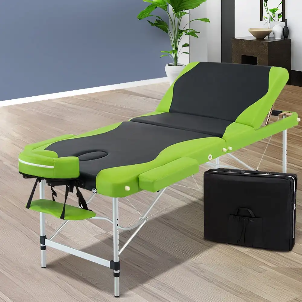 Zenses 75cm Aluminium Portable Massage Table 3 Fold Beauty Therapy Bed Waxing