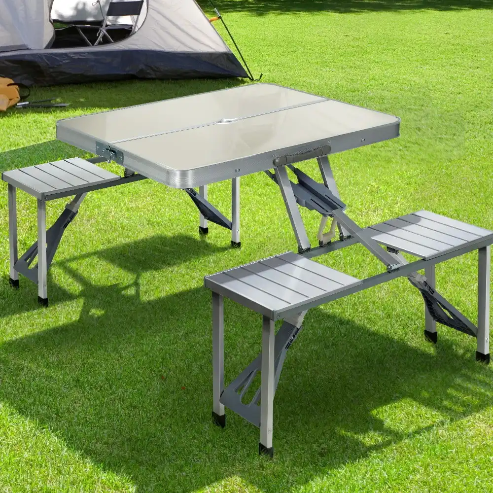 Weisshorn Camping Table Folding Aluminum Portable Outdoor Picnic 85CM