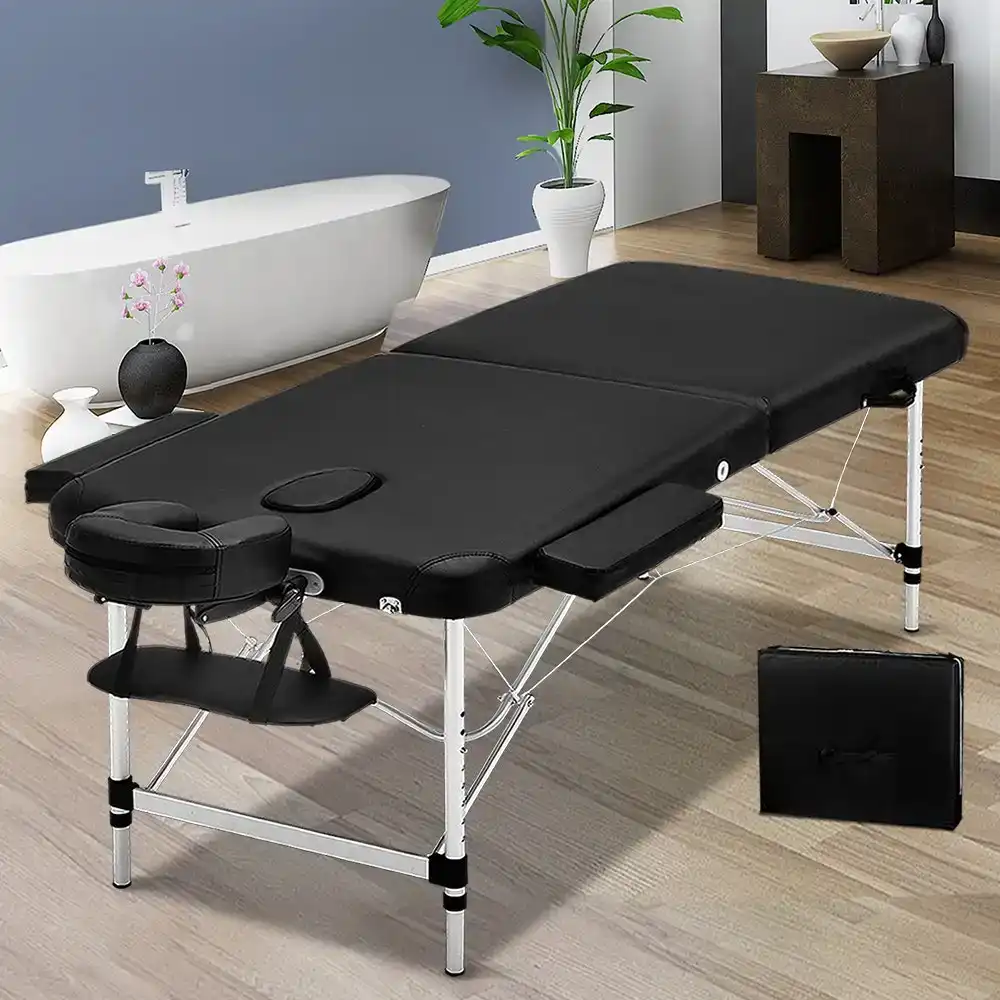 Zenses 70cm Portable Aluminium Massage Table Two Fold Treatment Beauty Therapy
