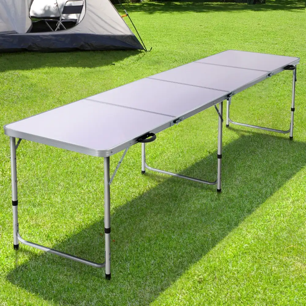 Weisshorn Camping Table Folding Aluminum Portable BBQ Outdoor 240CM