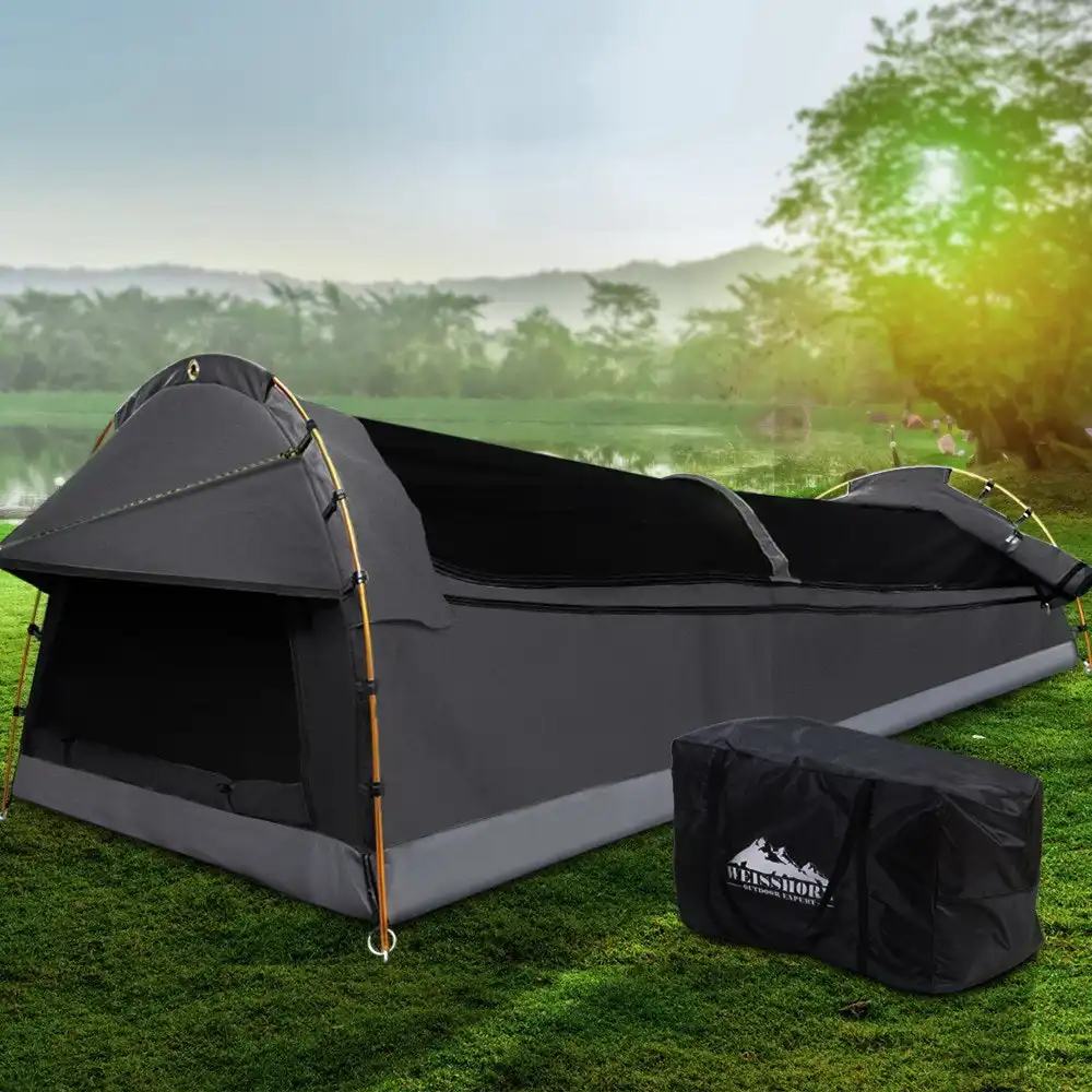 Weisshorn Swag Single Size Camping Swags Tent Dark Grey