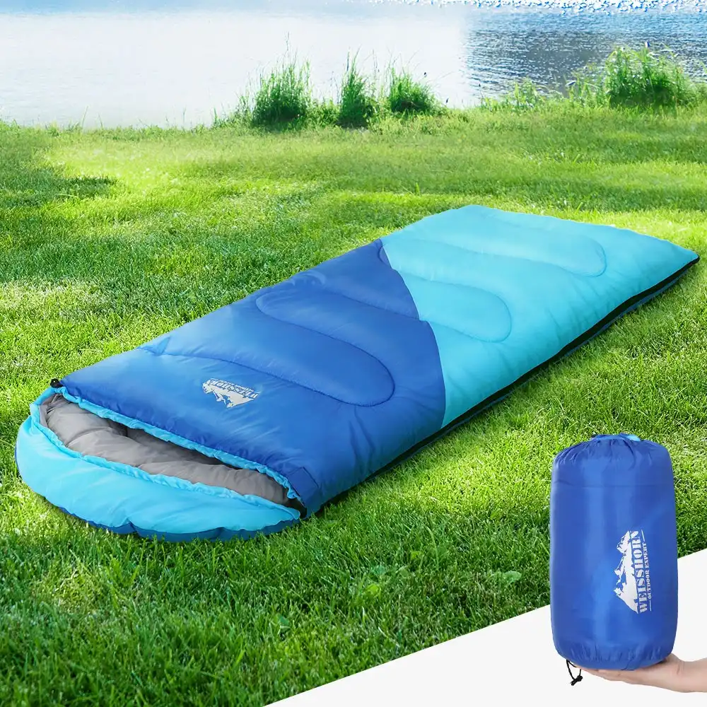 Weisshorn Kid Sleeping Bag 172cm Camping Hiking Blue