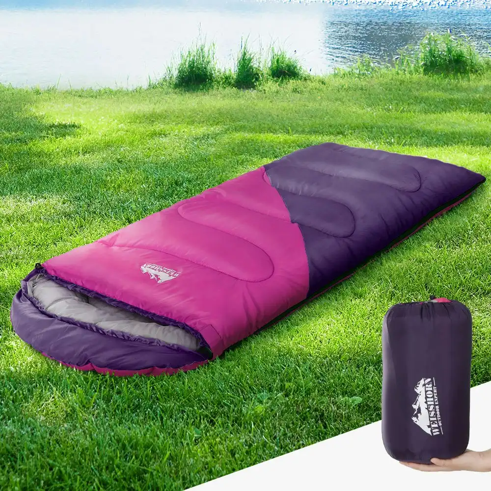 Weisshorn Kid Sleeping Bag 172cm Camping Hiking Pink