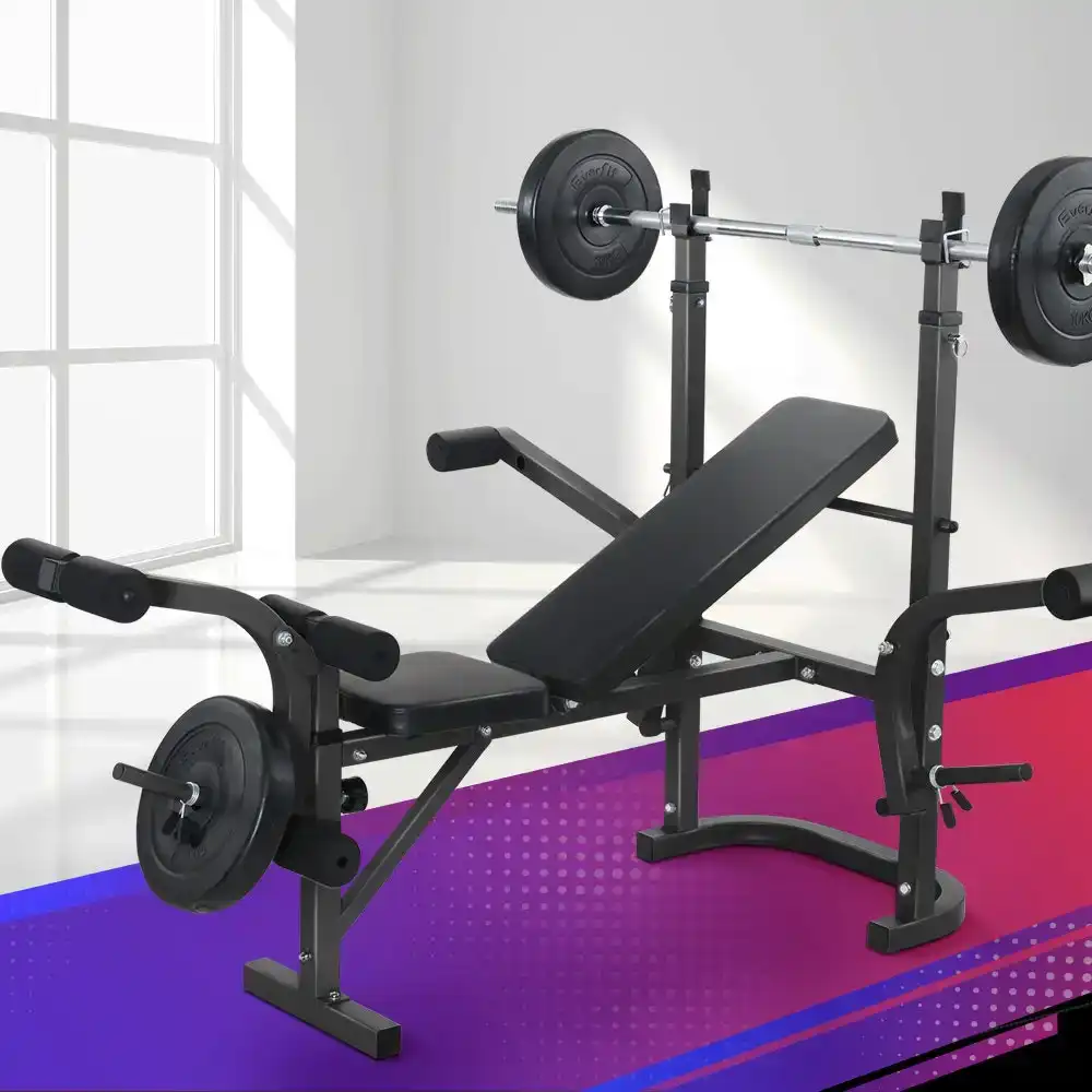 Everfit Weight Bench Fitness Bench Adjustable Bench Press 8-In-1 Gym Equipment Black