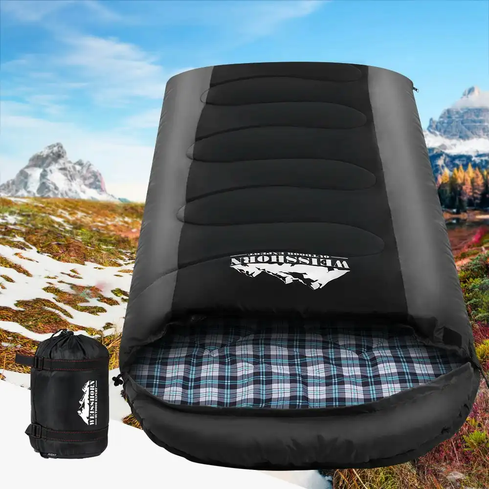 Weisshorn Sleeping Bag Single Thermal Camping Hiking Tent BlackÂ  -20â„ƒ