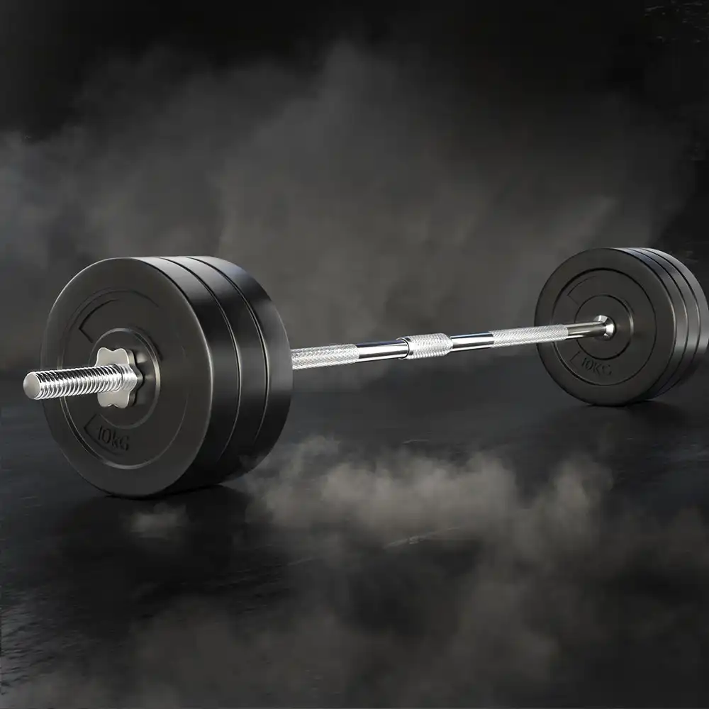 68KG Barbell Set Barbell Bar and Weight Plates Bench Press Home Gym