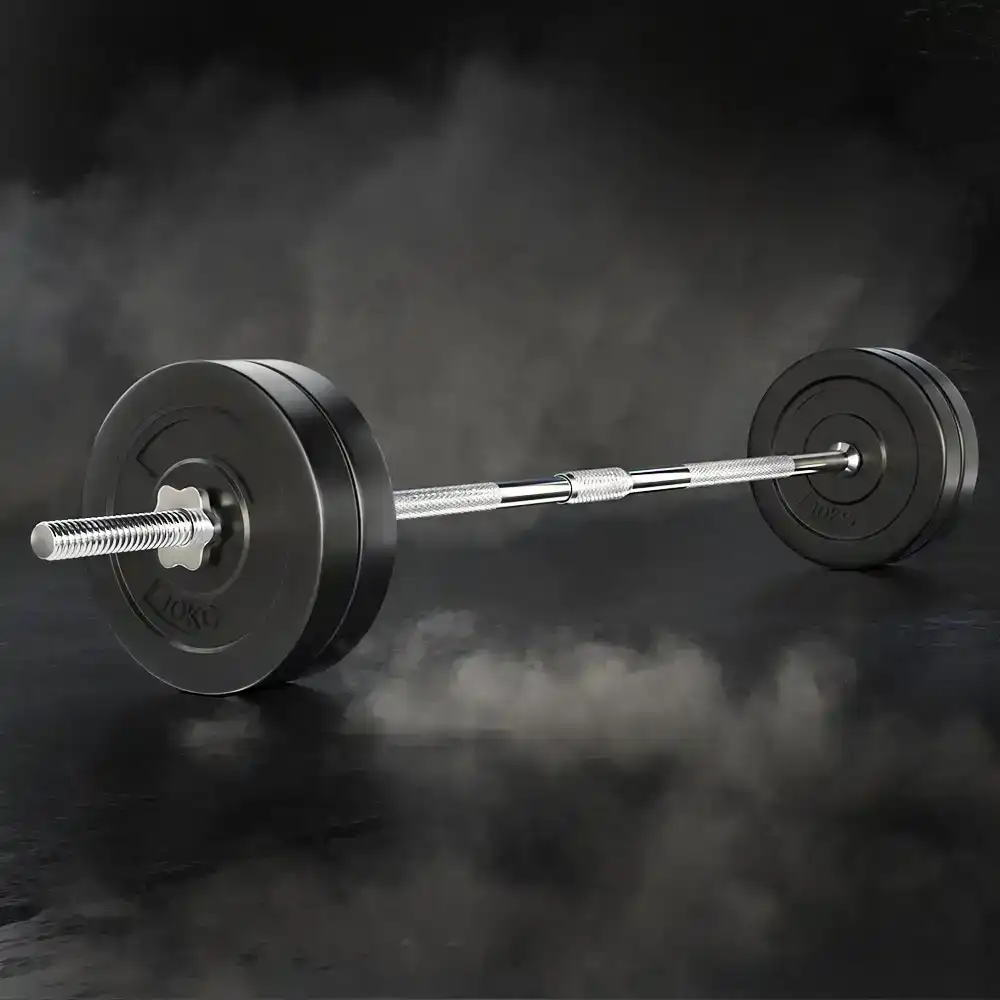 48KG Barbell Set Barbell Bar and Weight Plates Bench Press Home Gym