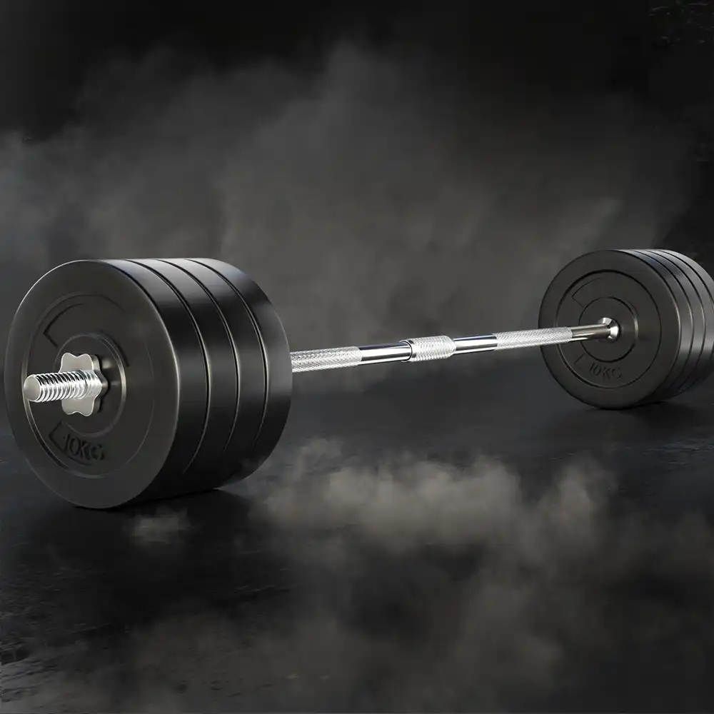 88KG Barbell Set Barbell Bar and Weight Plates Bench Press Home Gym