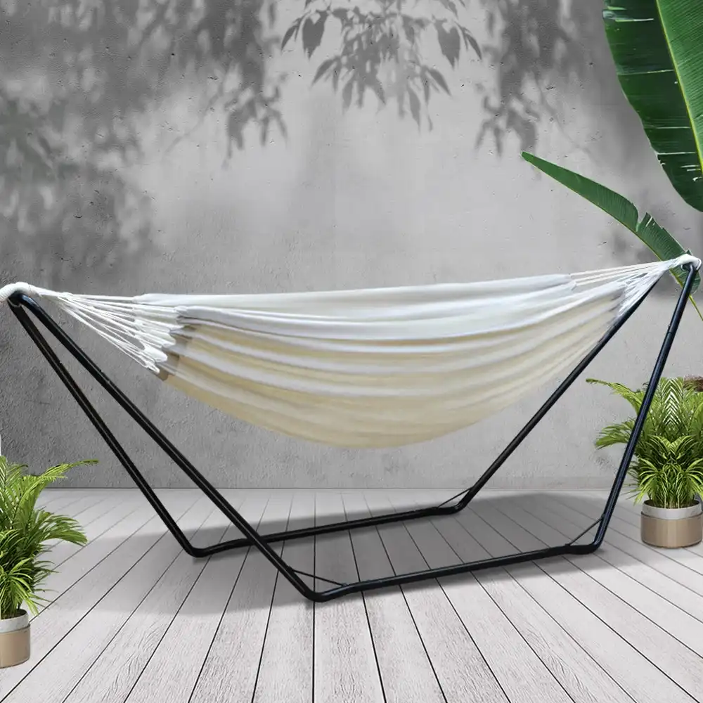 Gardeon Outdoor Hammock Chair With Stand Swing Bed Seat Carry Bag Steel Frame