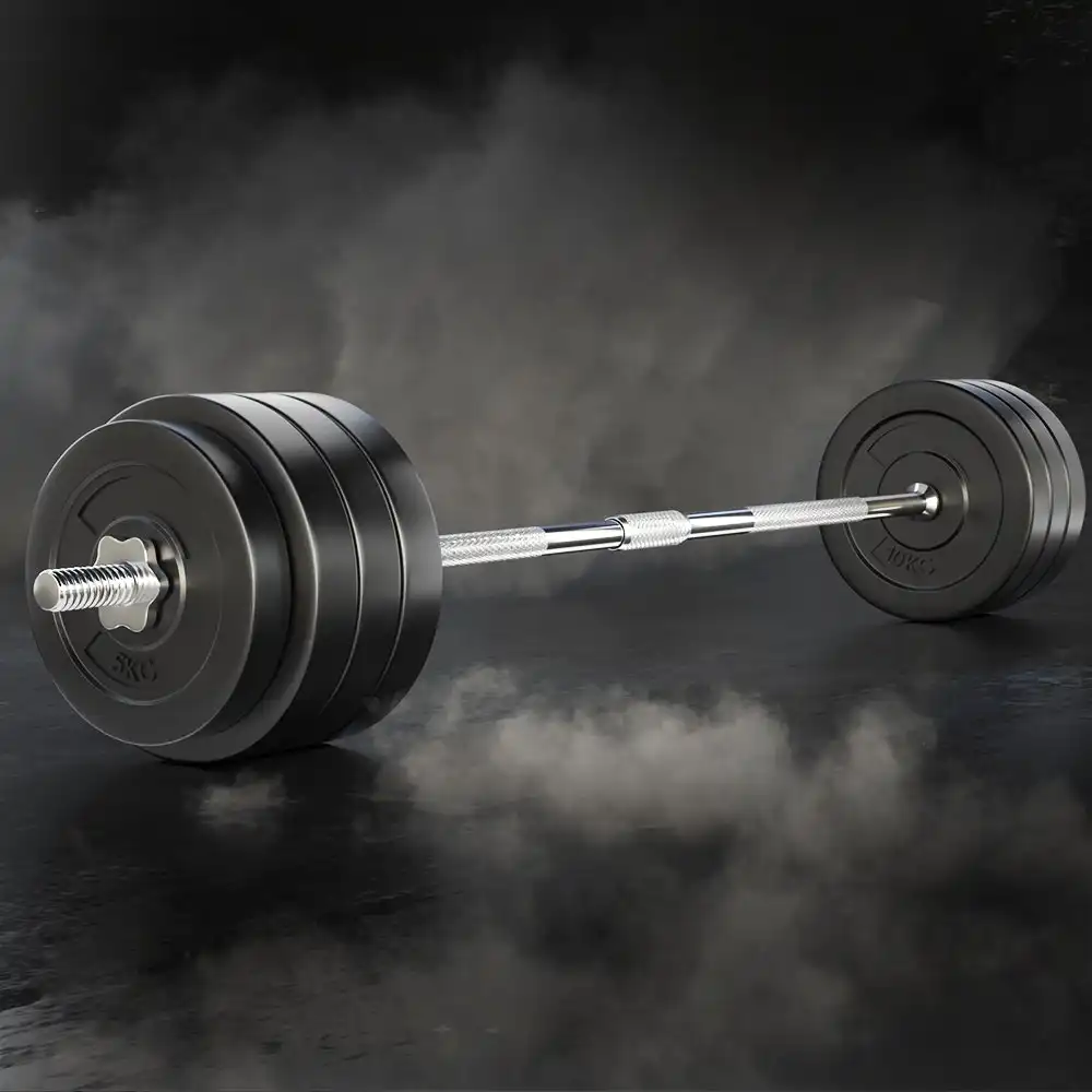 78KG Barbell Set Barbell Bar and Weight Plates Bench Press Home Gym