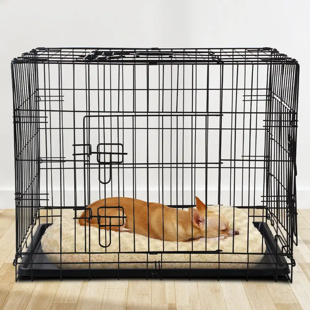 i.Pet 36" Dog Cage Pet Crate Puppy Cat Foldable Metal Kennel Portable 3 Doors L