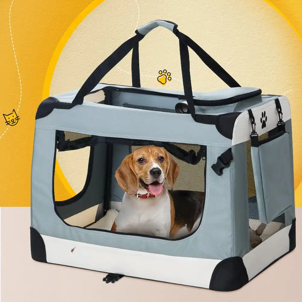 i.Pet Pet Carrier Soft Crate Dog Cat Travel Portable Collapsible Car Handbag 2XL Soft-Sided