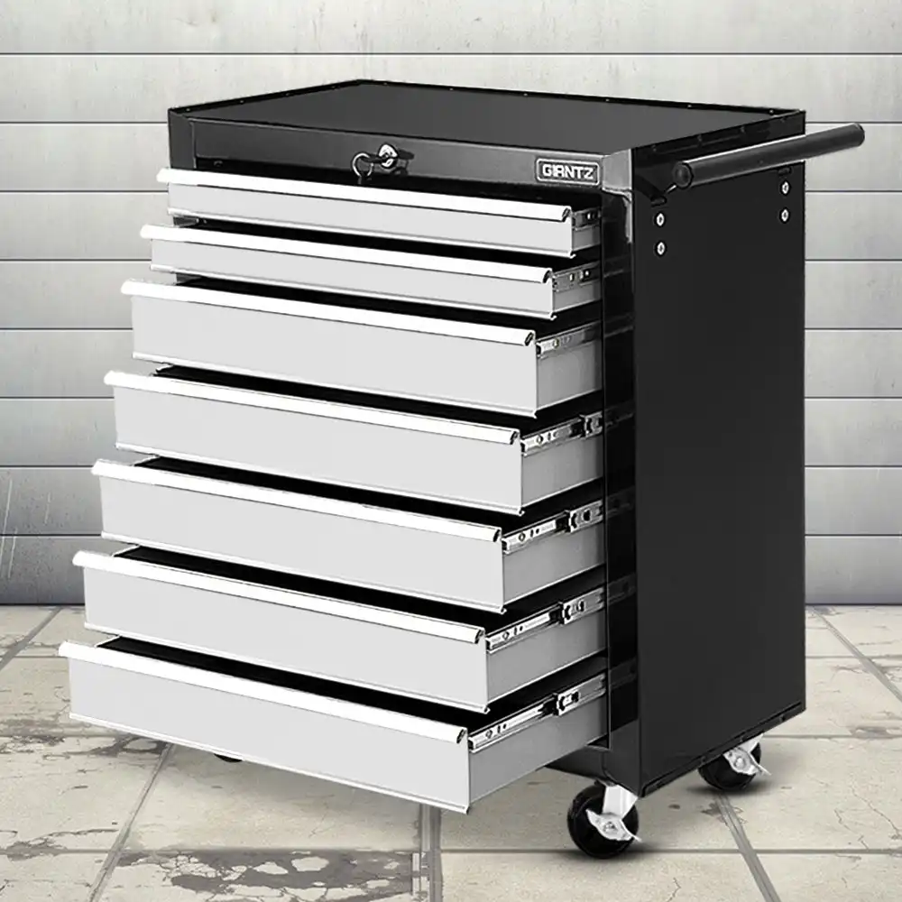 Giantz 7 Drawer Tool Box Cabinet Chest Storage Toolbox Garage Organiser Trolley