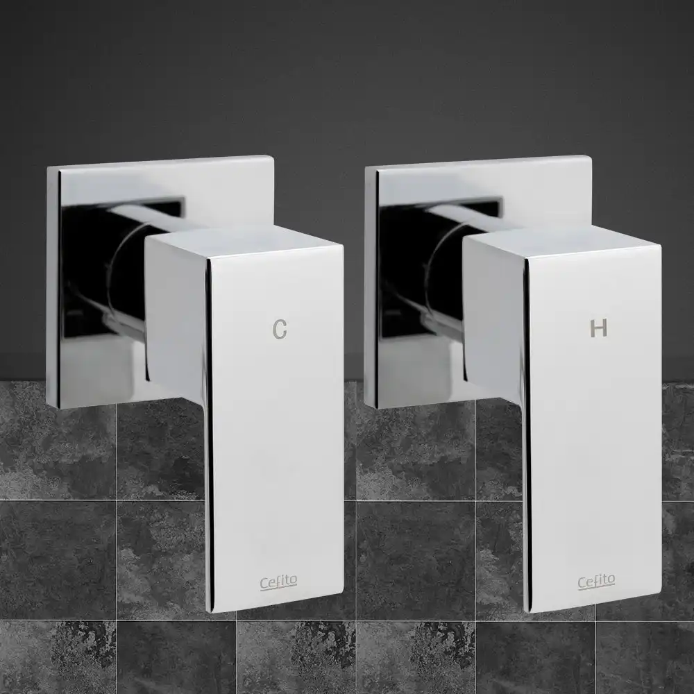 Cefito Bathroom Shower Wall Bath Tap Basin Faucet Silver