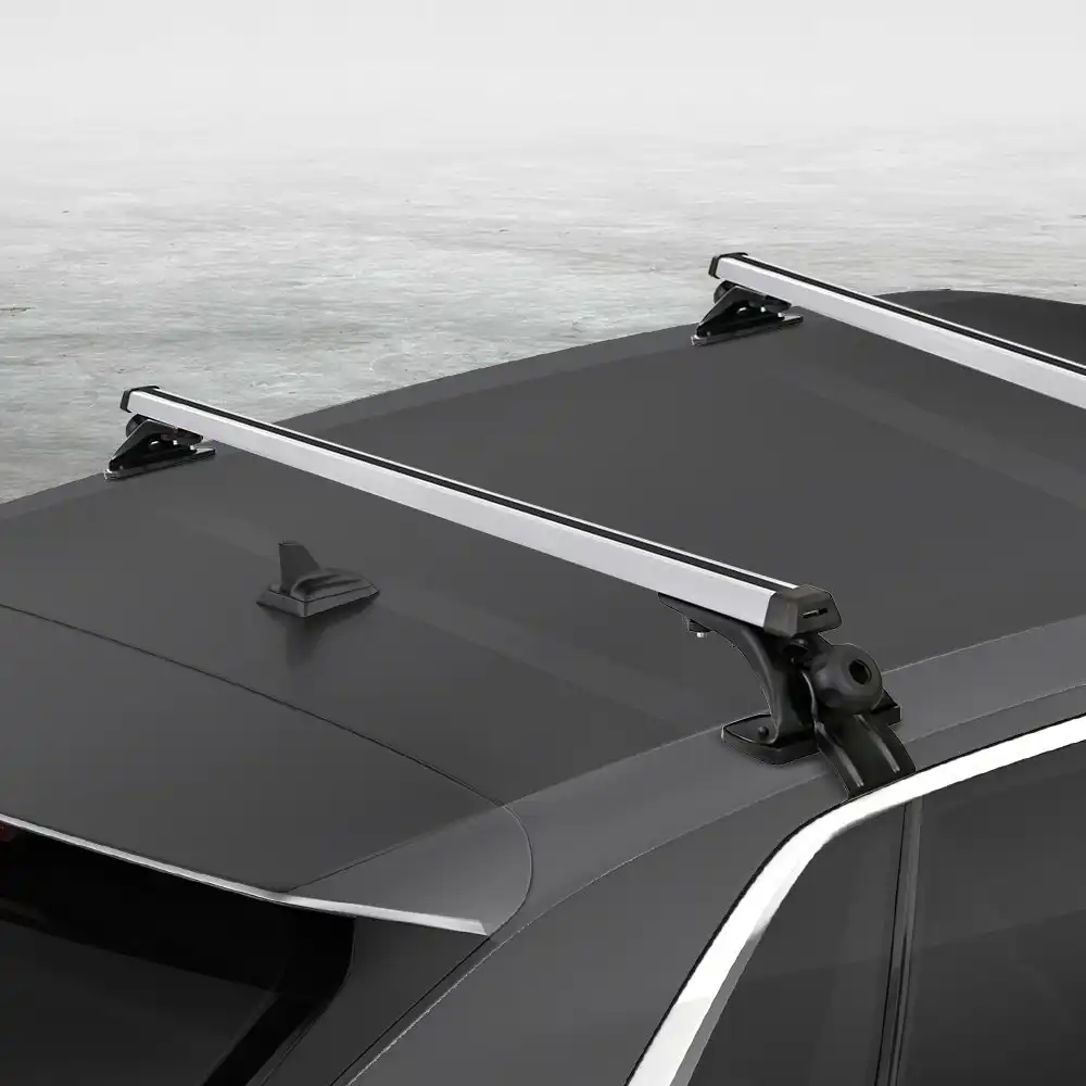 Giantz Universal Car Roof Rack 1450mm Cross Bars Aluminium Silver Adjustable Brackets Carrier 90kg