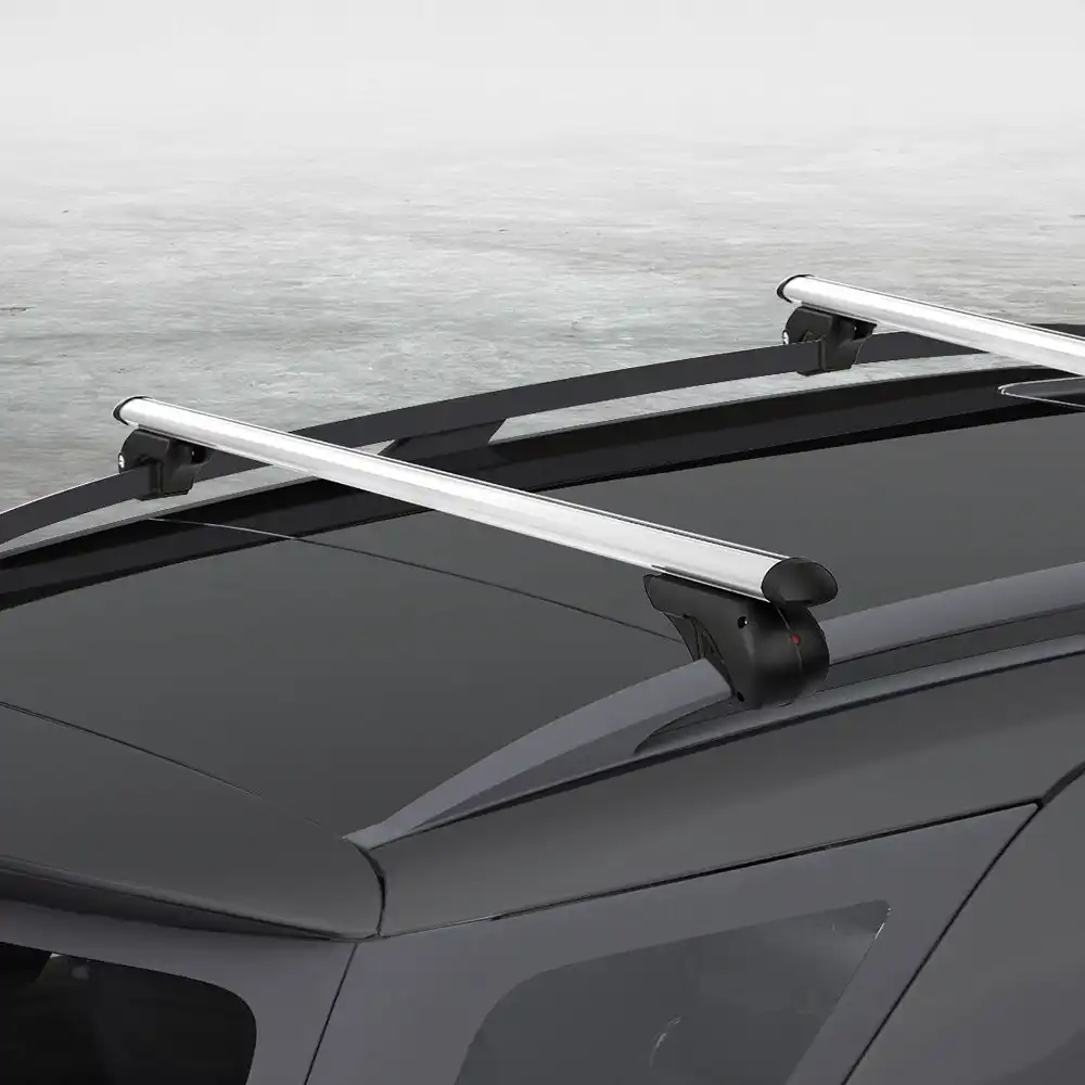 Giantz Universal Car Roof Rack 1360mm Cross Bars Aluminium Silver Adjustable Car 90kgs load Carrier
